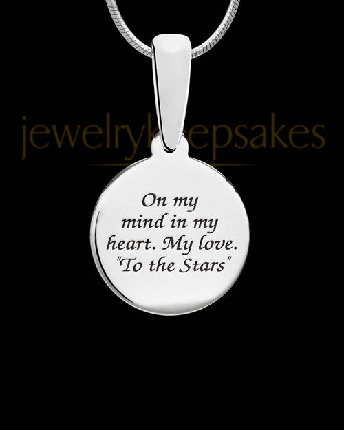 Solid 14K White Gold Calm Round Ash Jewelry