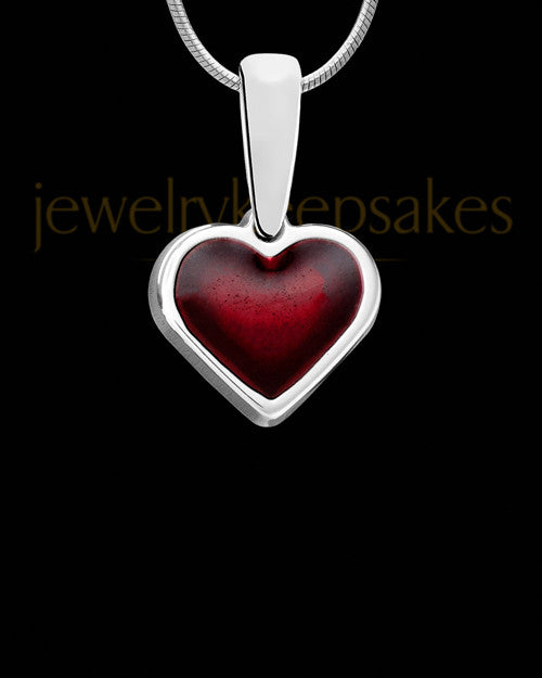 Solid 14K White Gold Blazing Heart Ash Jewelry