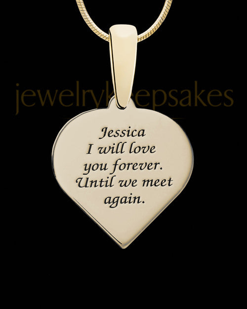 Solid 14K Gold Burning Heart with Olive Ash Jewelry
