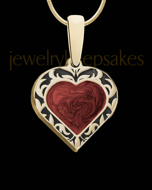 Burning Heart Gold Ash Jewelry