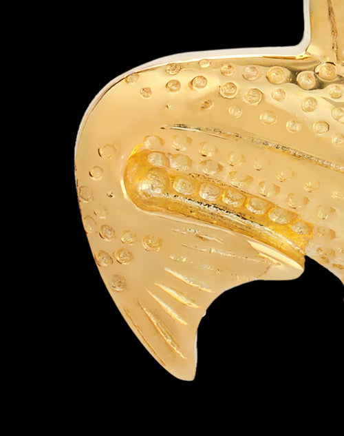 Circling Fish 14K Yellow Gold Memorial Pendant