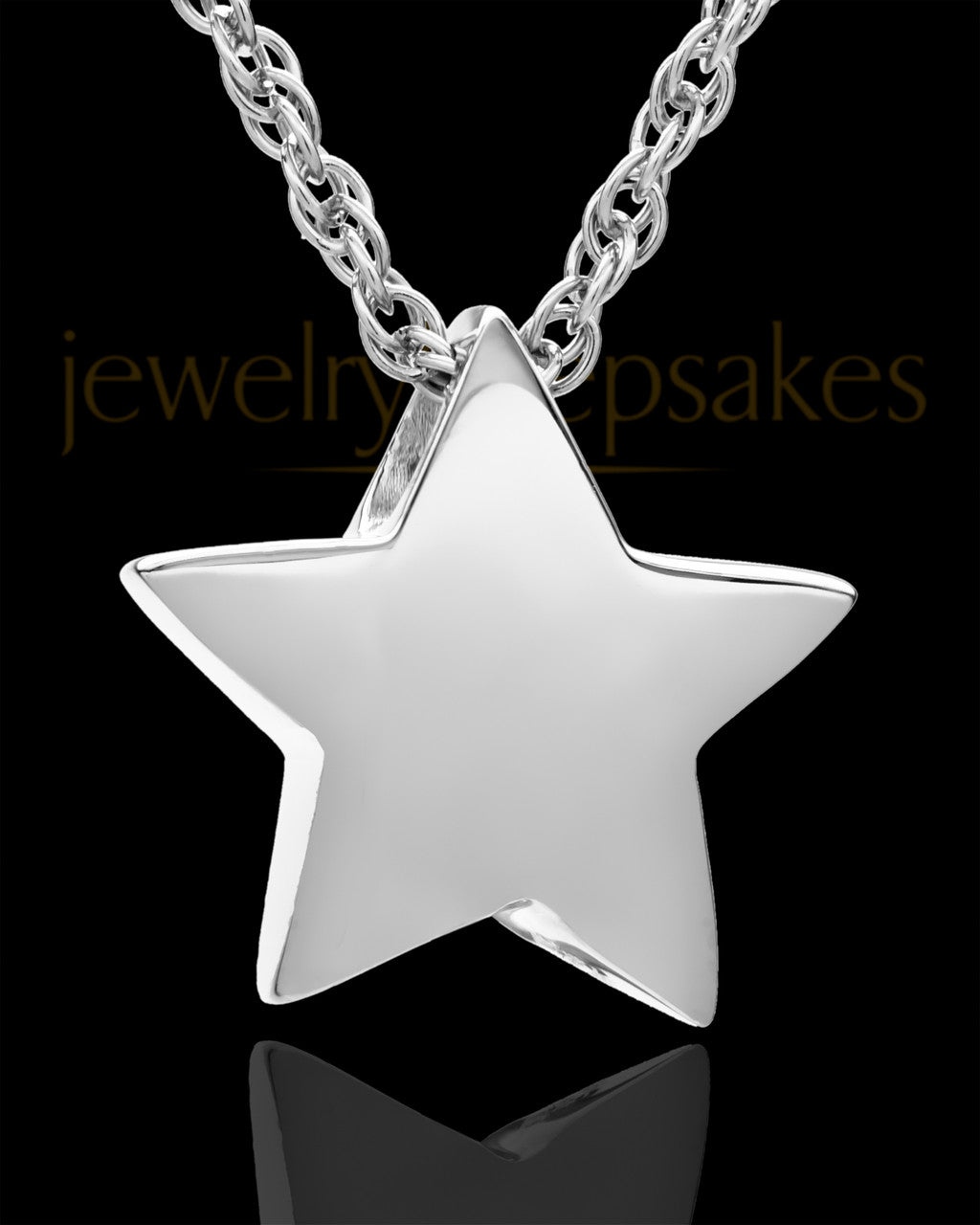 14K White Gold Sliding Star Cremation Keepsake