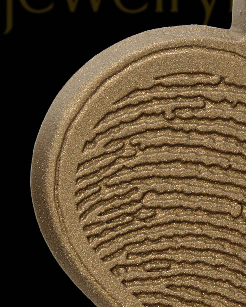 Two-thumbprint Sterling Silver Bronze Finished Pendant