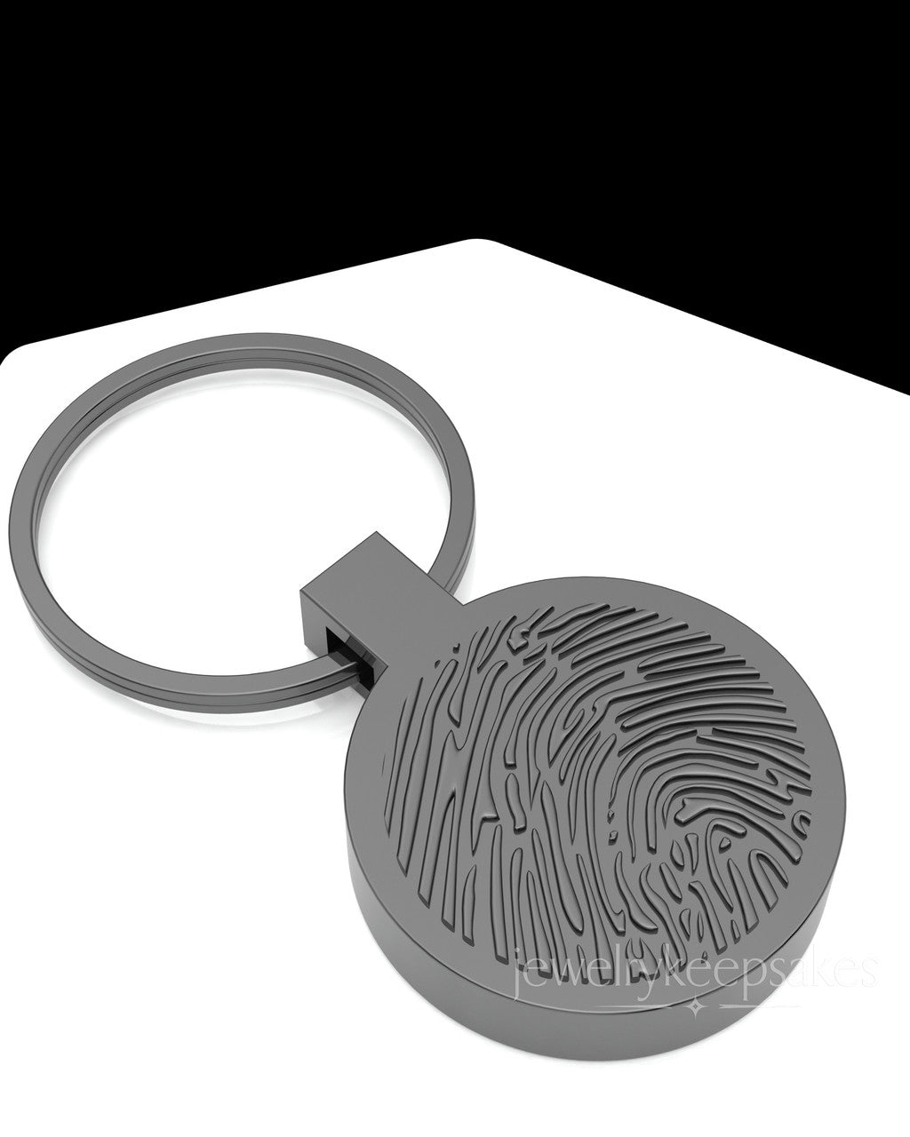 Black Permanently Sealed Waterproof Thumbprint Keychain
