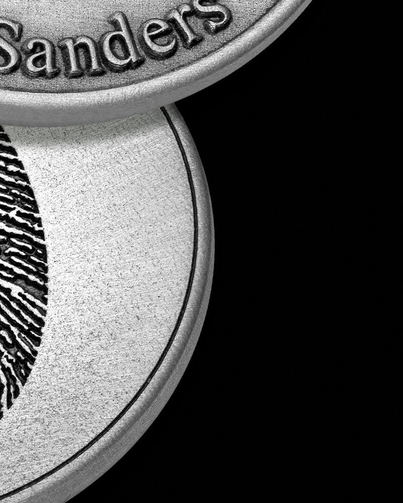 Solid Silver Satin Finish Thumbprint Memorial Coin
