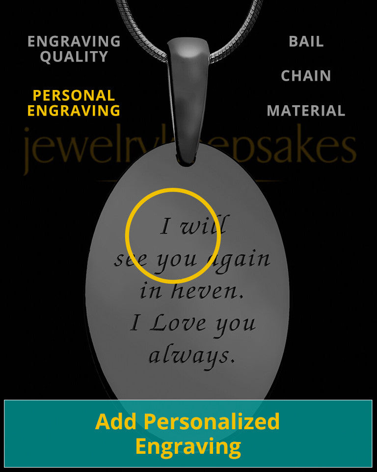 Black Plated over Sterling Heartfelt Oval Heart Thumbprint Pendant