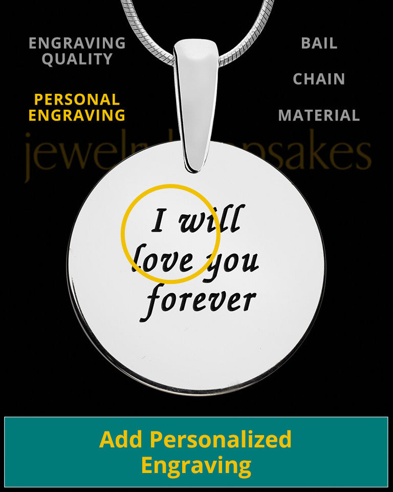 Rounded Solid 14k White Gold Thumbprint Pendant