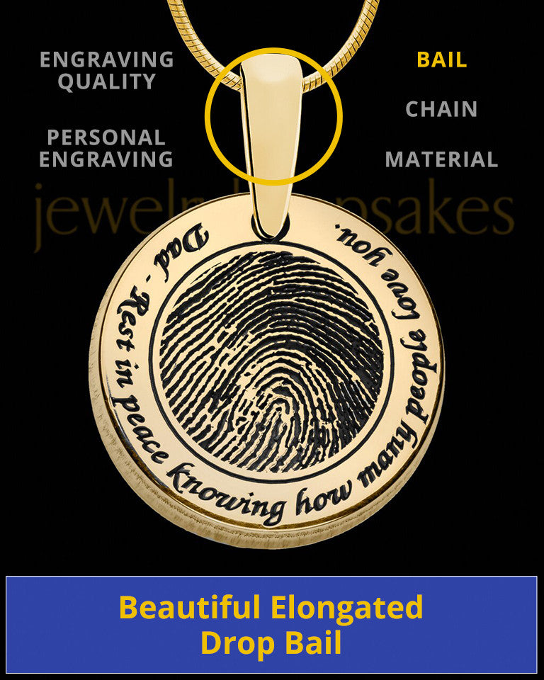 Rounded Gold Plated Sterling Thumbprint Pendant