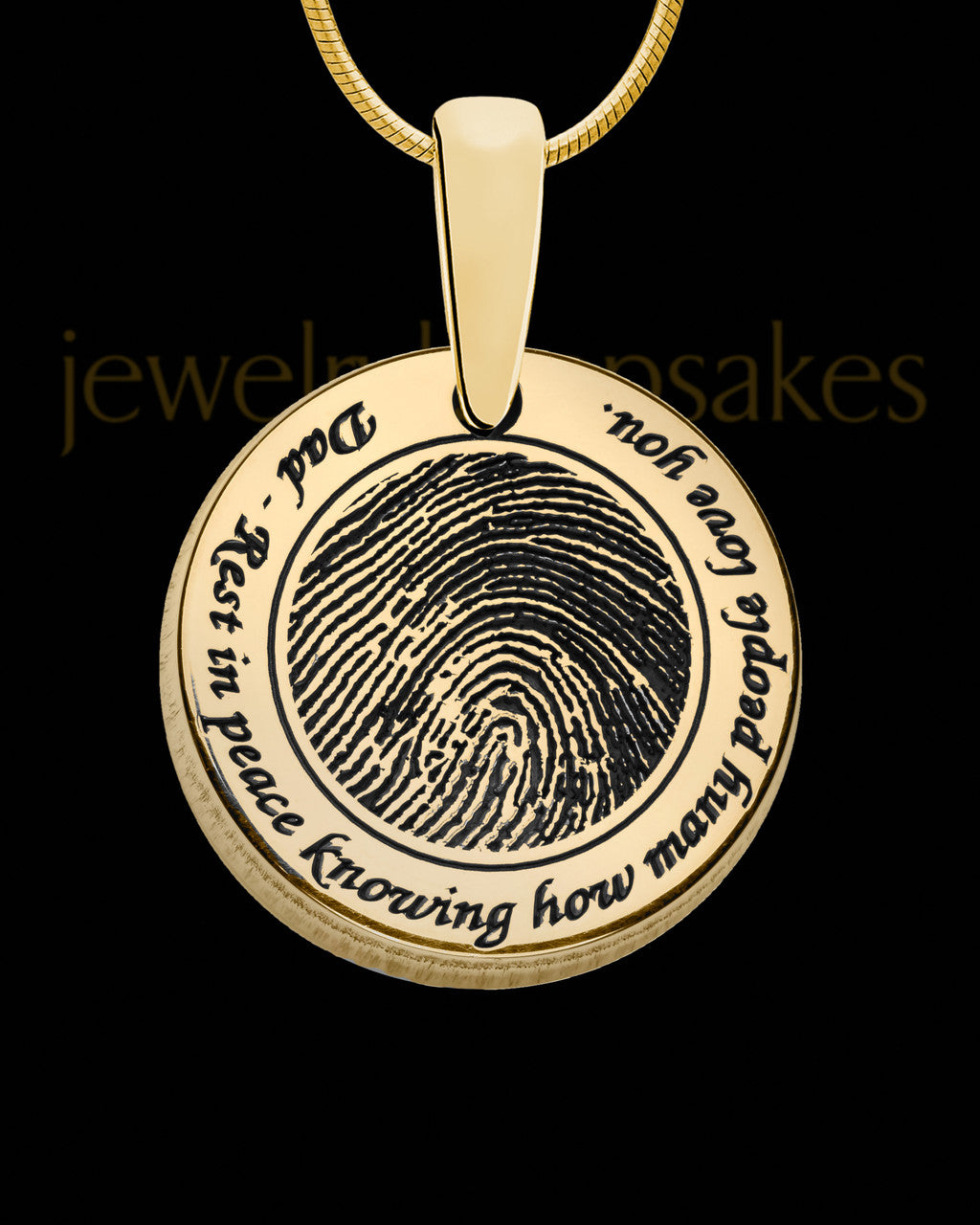 Rounded Gold Plated Sterling Thumbprint Pendant