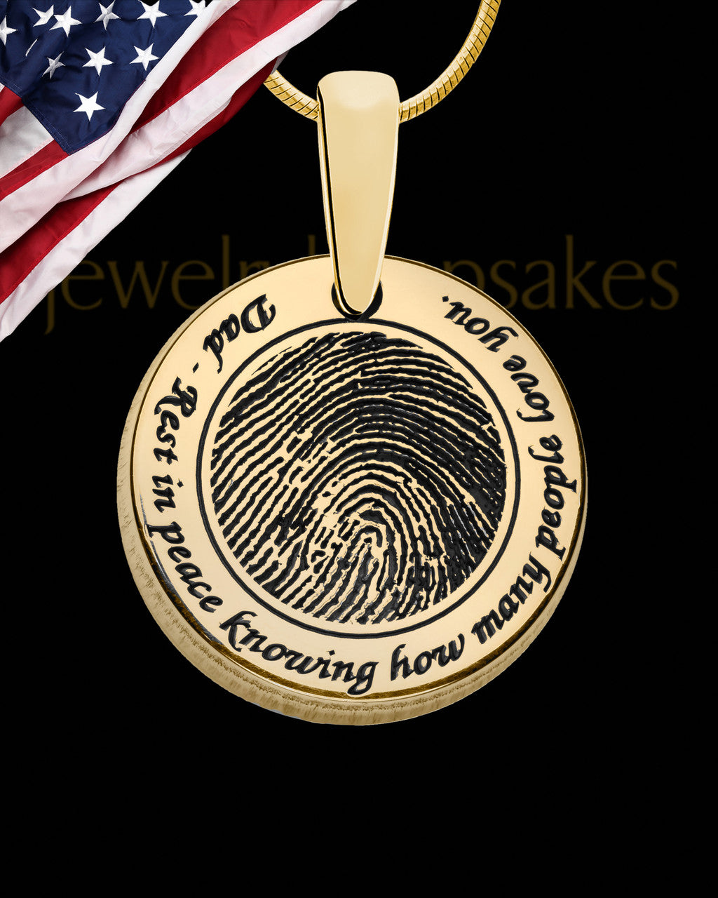 Rounded Gold Plated Sterling Thumbprint Pendant
