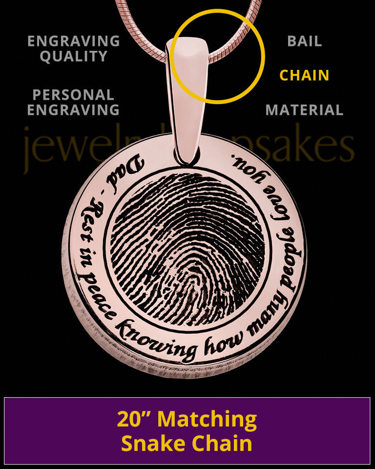 Rounded Rose Gold Plated Sterling Thumbprint Pendant
