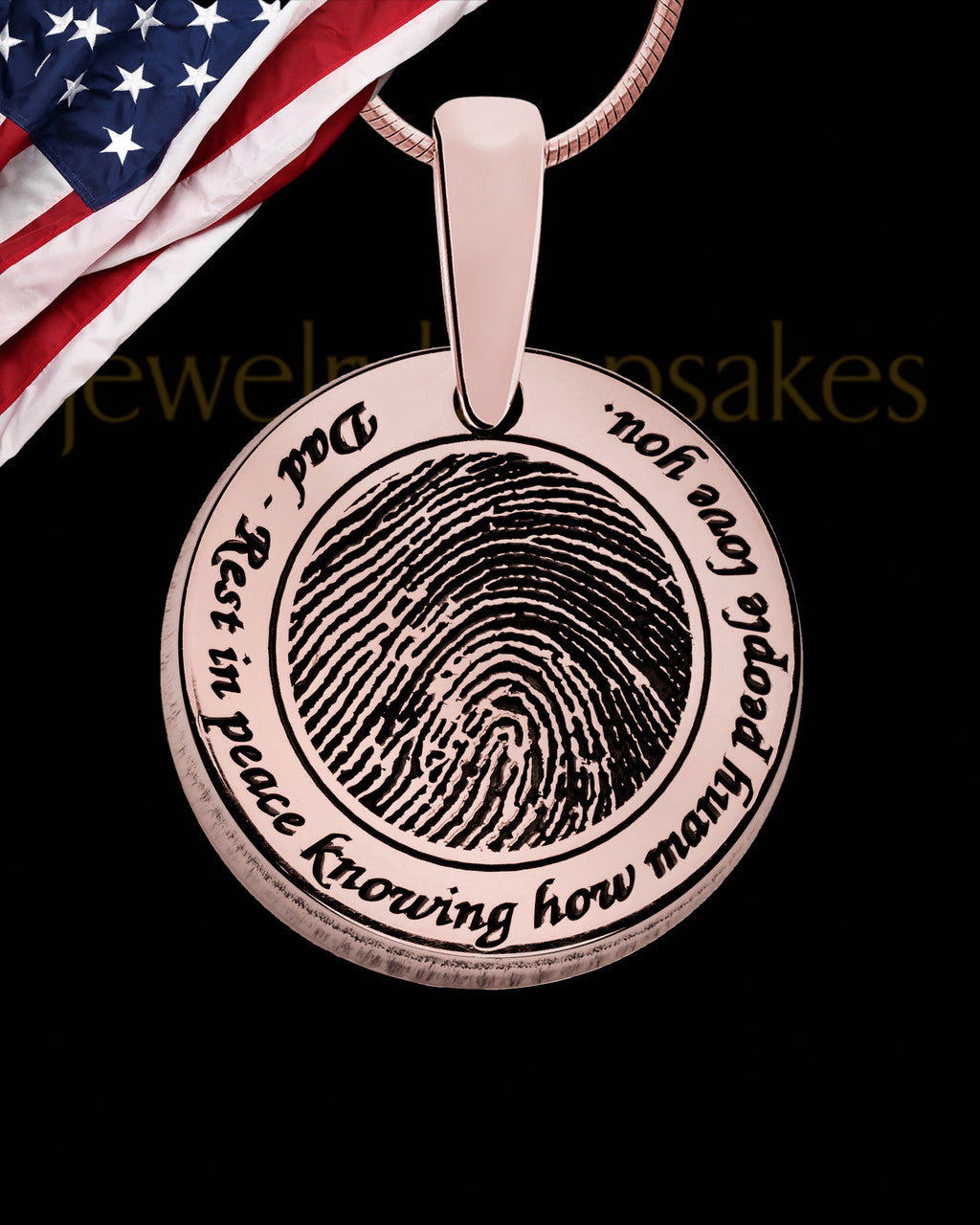 Rounded Rose Gold Plated Sterling Thumbprint Pendant