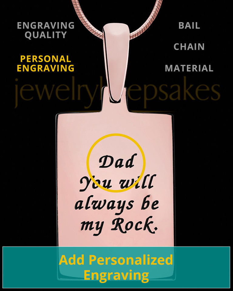 Initial Rectangle Rose Gold Plated Sterling Thumbprint Pendant