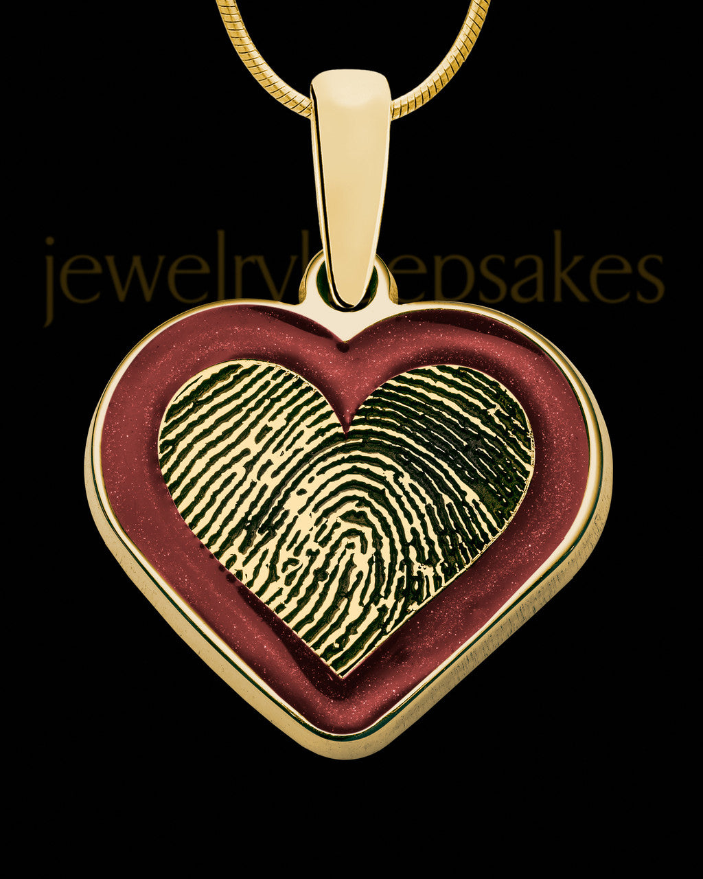 Gold Plated Sterling Colored Heart Thumbprint Pendant