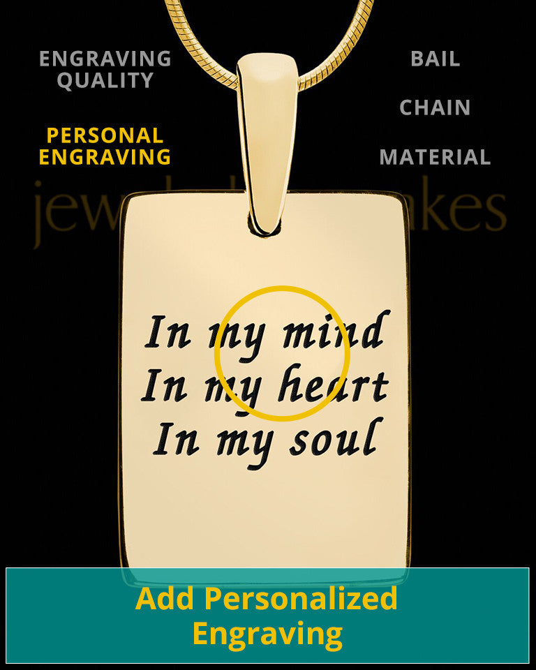 Solid 14k Gold Name Rectangle Thumbprint Pendant