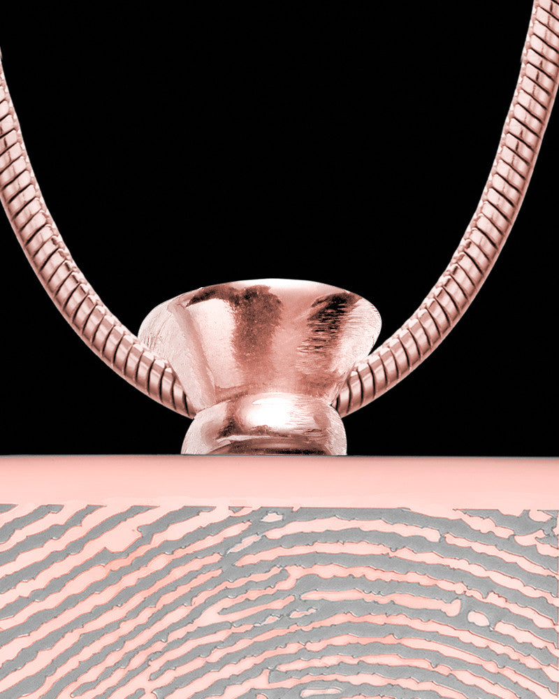 Rose Gold Plated Stainless Whispering Thoughts Thumbprint Pendant