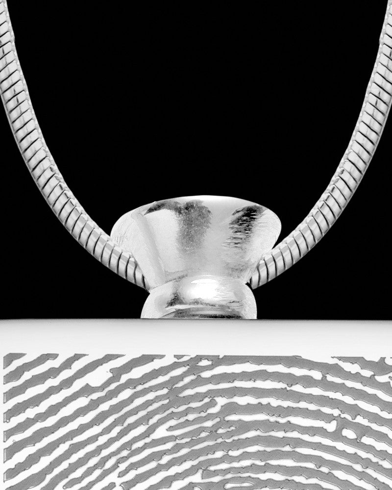 Stainless Whispering Thoughts Thumbprint Pendant