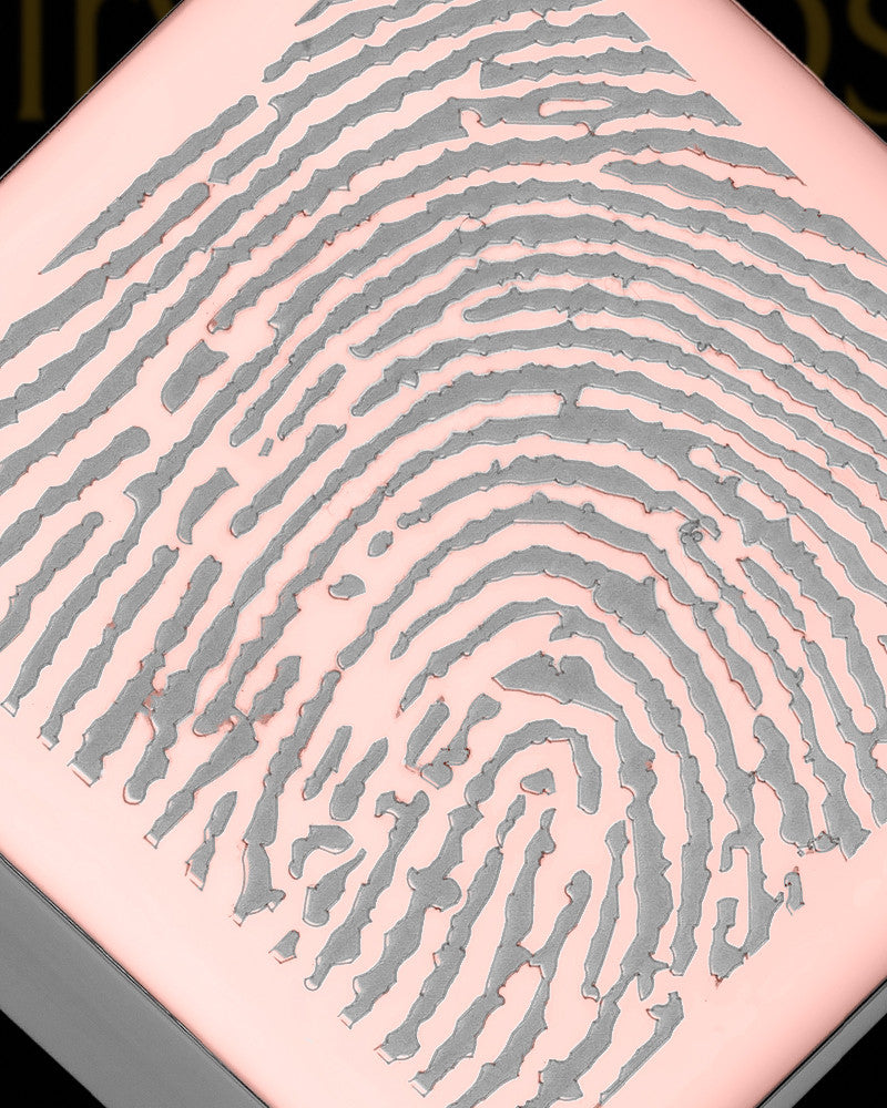 Rose Gold Plated Stainless Beloved Diamond Thumbprint Pendant