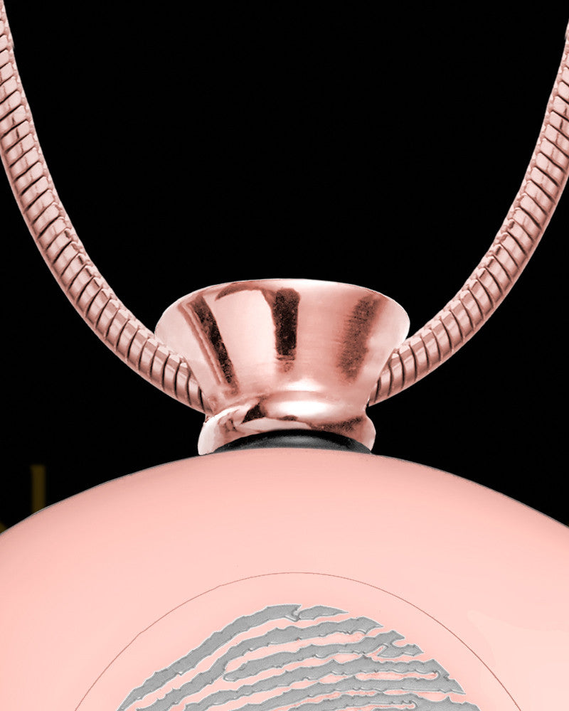 Rose Gold Plated Stainless Stunning Rectangle Thumbprint Pendant
