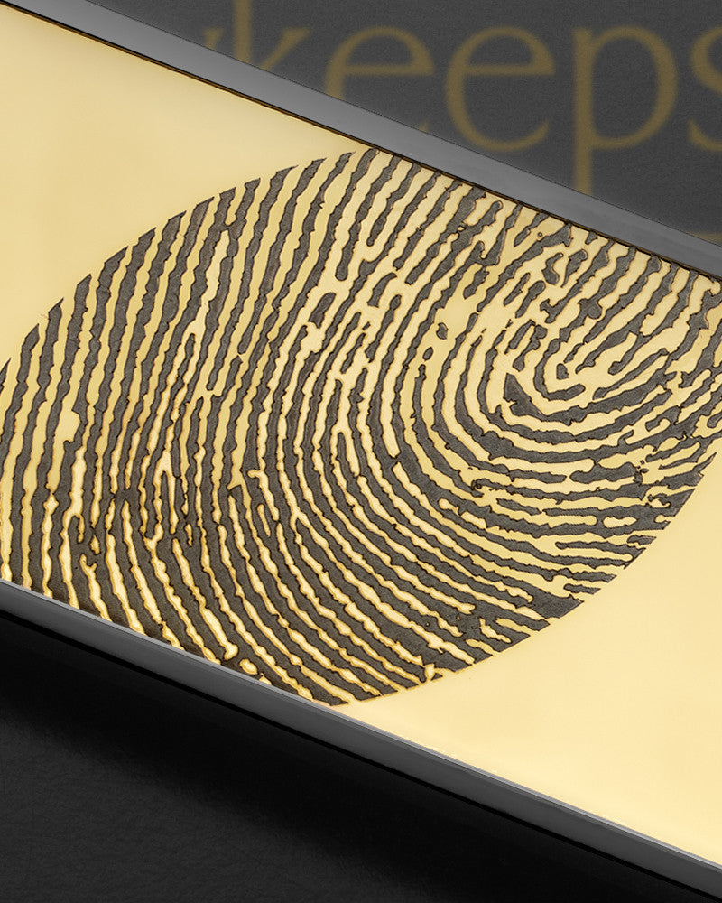 Gold on Black Stainless Thumbprint Money Clip