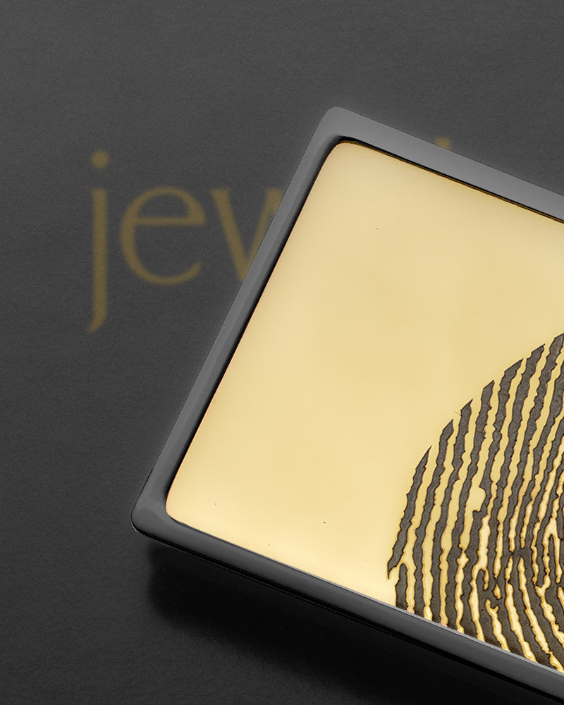Gold on Black Stainless Thumbprint Money Clip