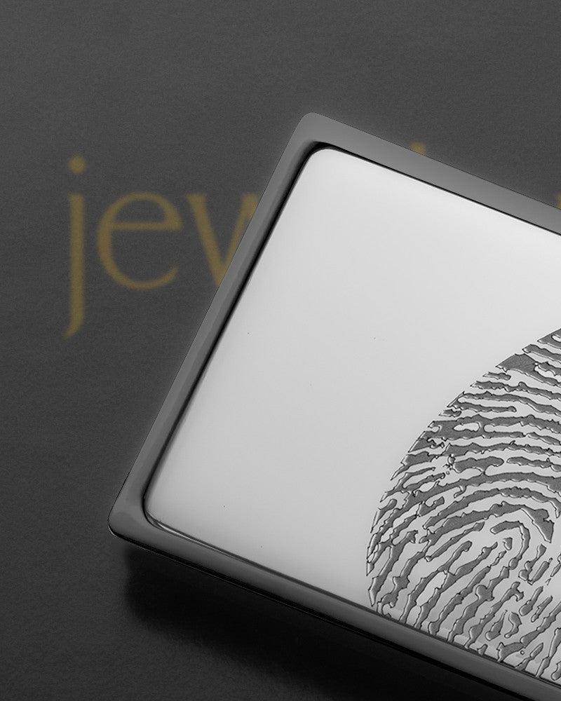 Silver on Black Stainless Thumbprint Money Clip