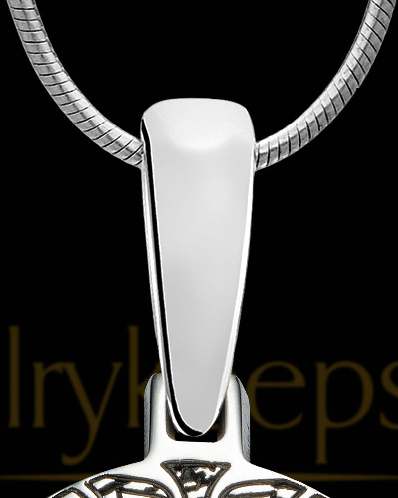 Sterling Silver Small Round Ash and Thumbprint Pendant