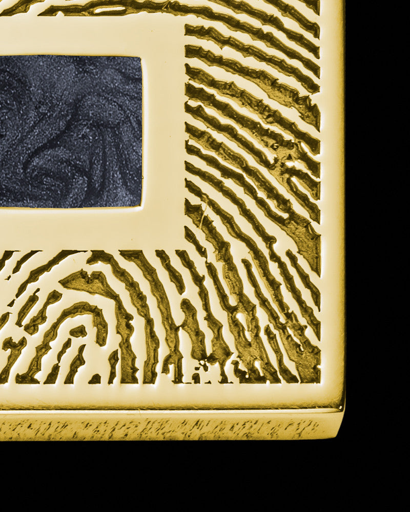 Gold Plated Sterling Silver Square Ash and Thumbprint Pendant