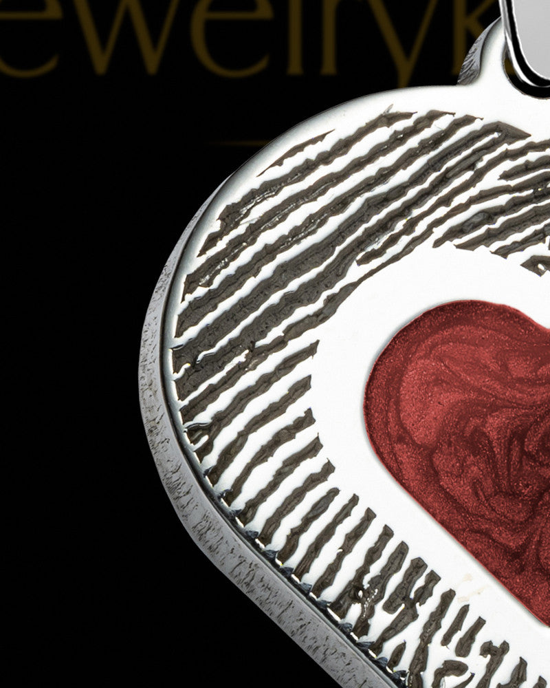 Engravable Small Heart Ashes Into Thumbprint Pendant Sterling Silver