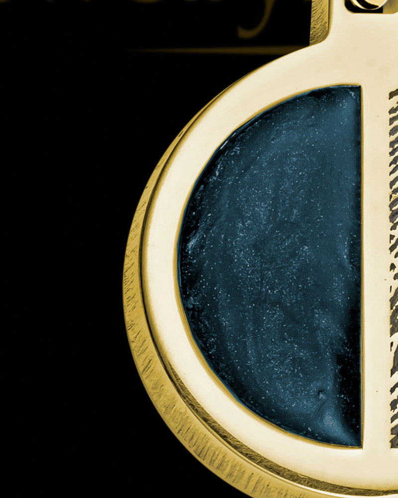 Gold Plated Sterling Silver Round Ash and Thumbprint Pendant
