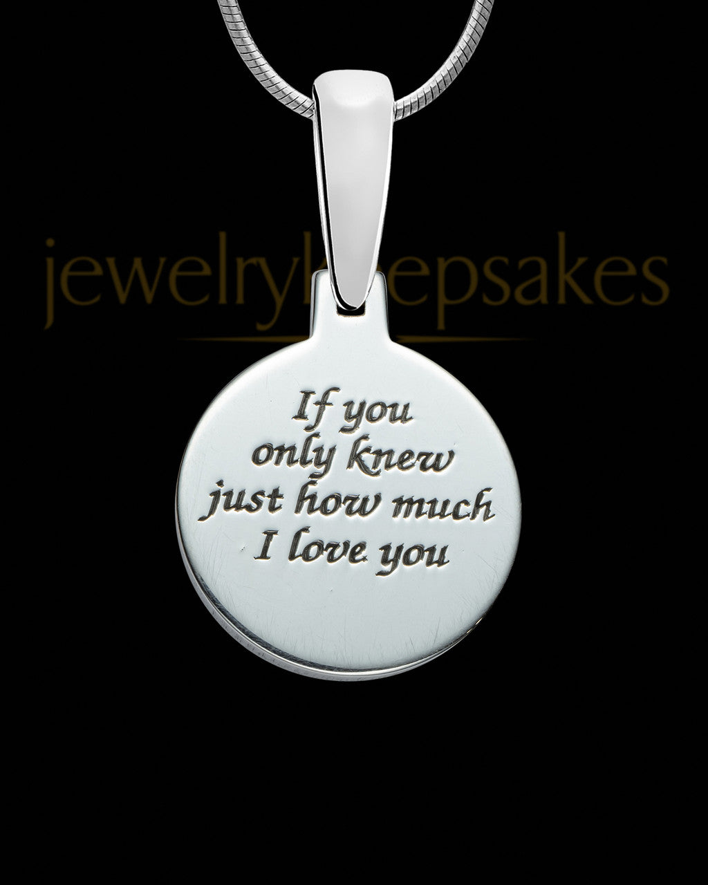 Sterling Silver Round Ash and Thumbprint Pendant