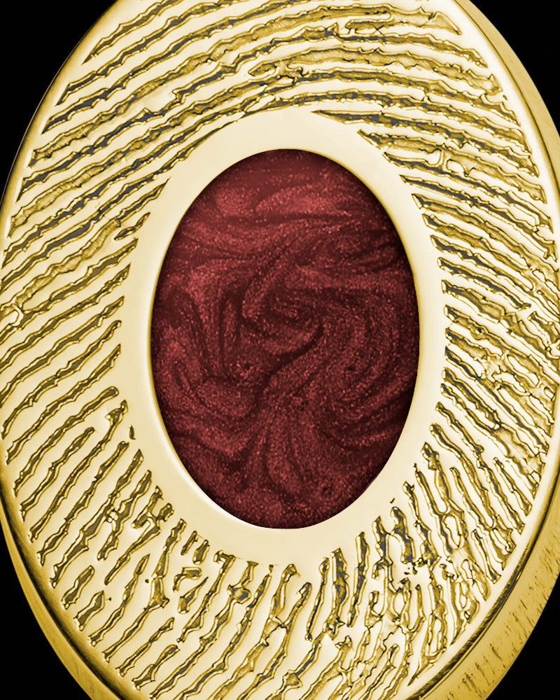 Gold Plated Sterling Silver Small Oval  Ash and Thumbprint Pendant