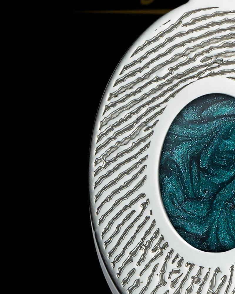 Sterling Silver Small Oval  Ash and Thumbprint Pendant