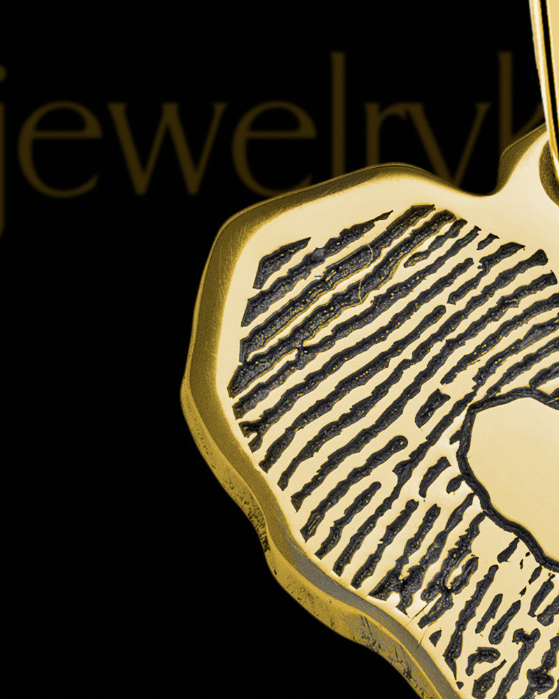 Solid 14K Gold Cut Petite Heart Thumbprint Pendant with Signature on Back