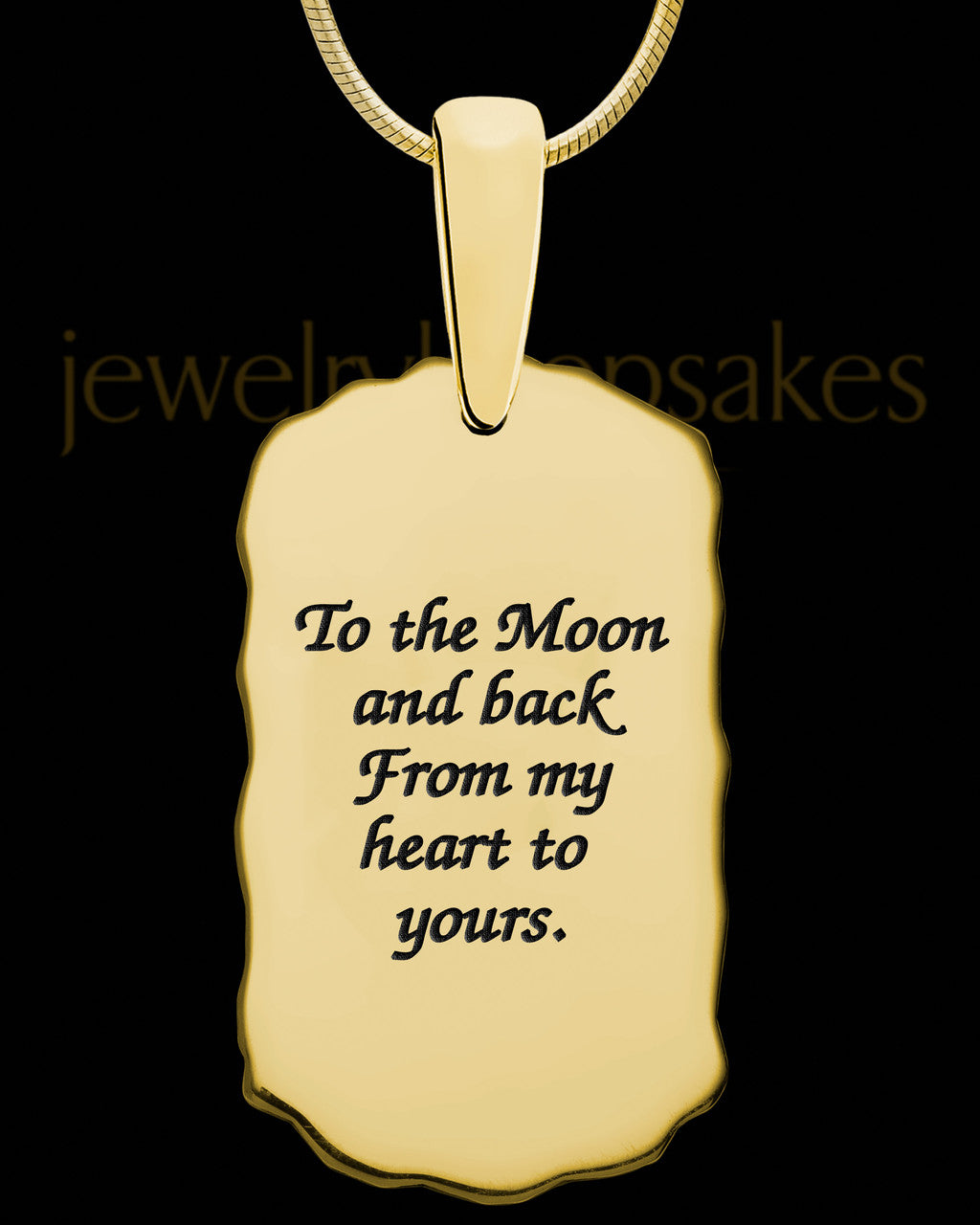 Gold Sterling Silver Small Signature Dog Tag Thumbprint Pendant