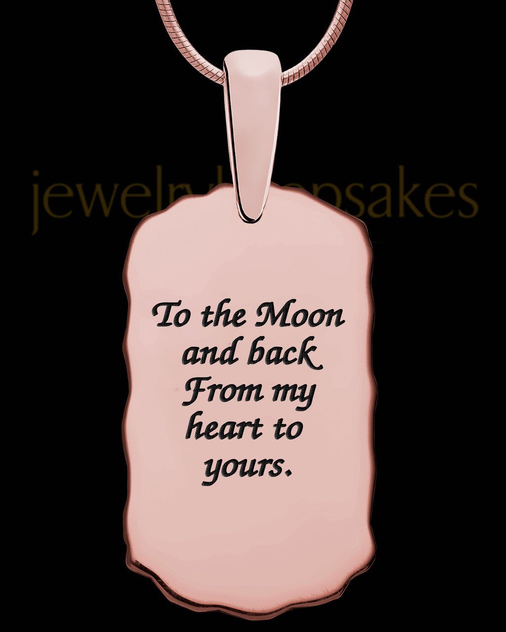 Rose Gold Sterling Silver Small Signature Dog Tag Thumbprint Pendant