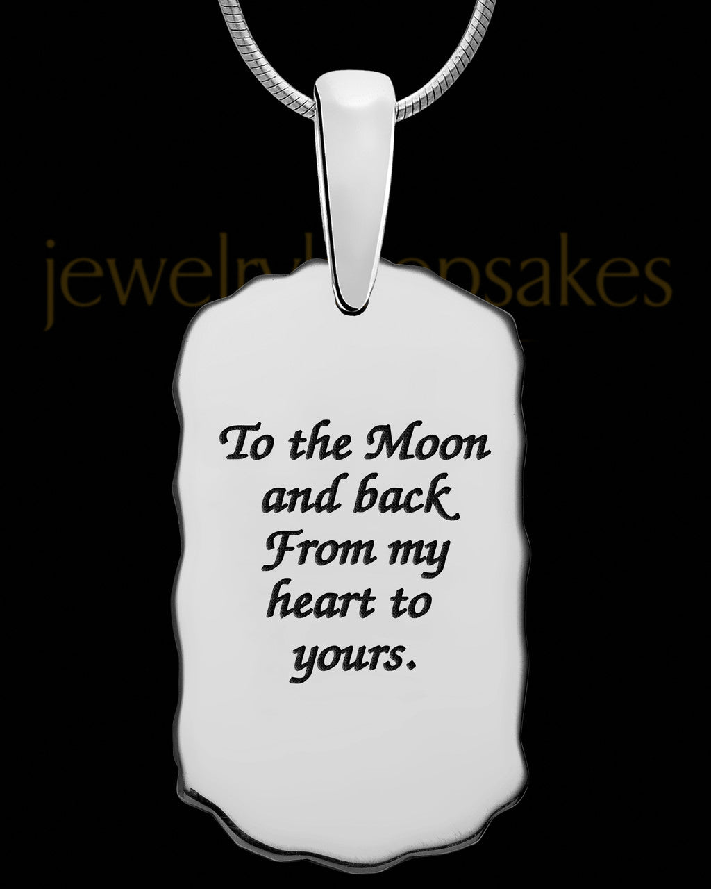 Sterling Silver Small Signature Dog Tag Thumbprint Pendant