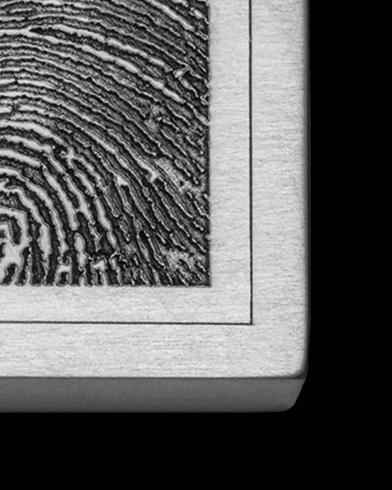 Stainless Steel Thick Brushed Square Thumbprint Pendant