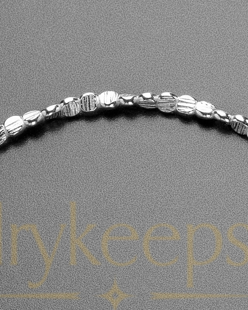 Brushed Octagon with Heart Thumbprint Luxury Bracelet