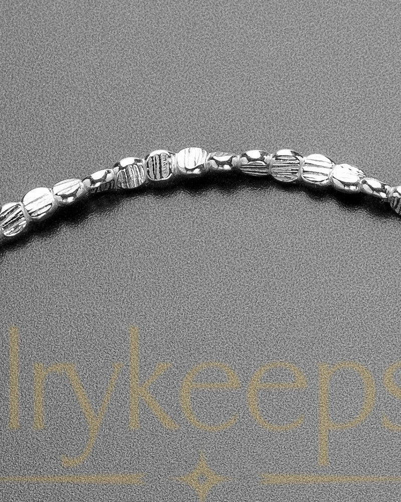 Brushed Round Thumbprint Luxury Bracelet