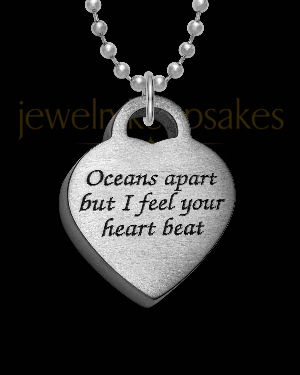Stainless Steel Brushed Thick Small Heart Thumbprint Pendant
