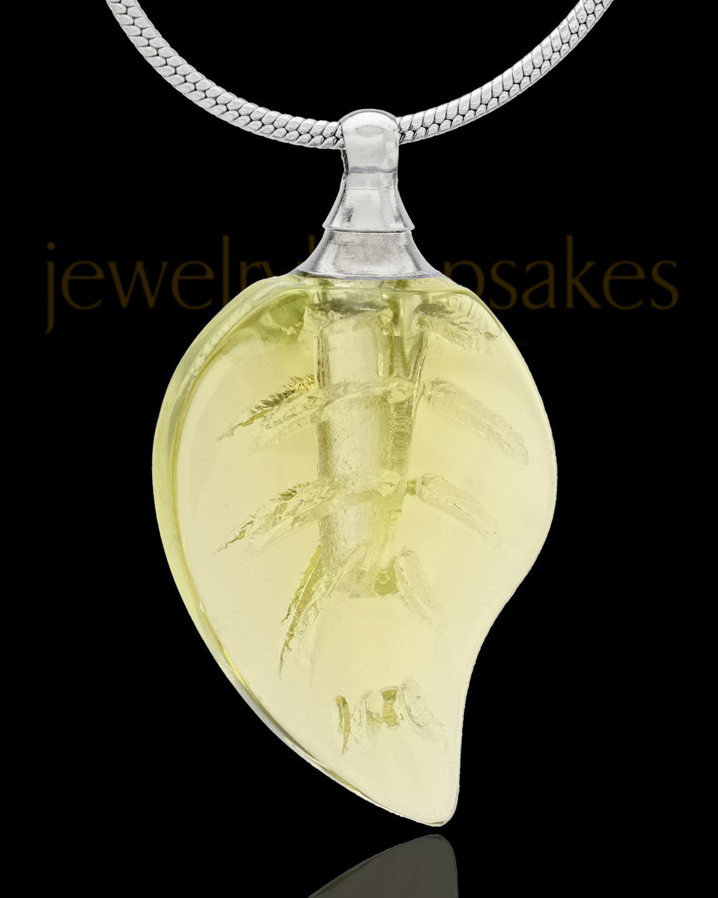 Urn Necklace Yellow Fall Glass Locket