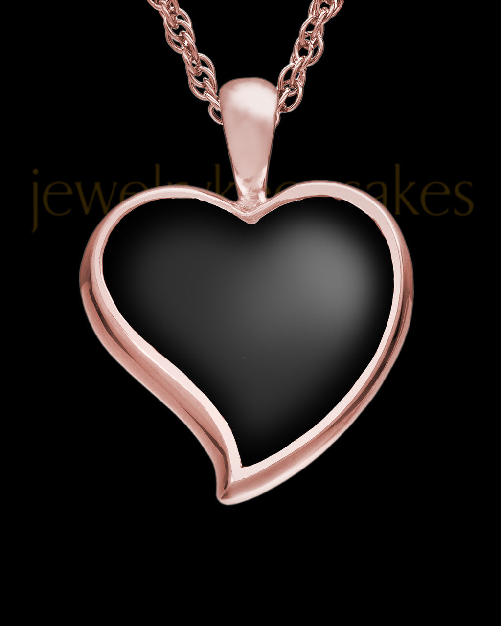 Ash Keepsake 14k Rose Gold Ebony Heart Keepsake