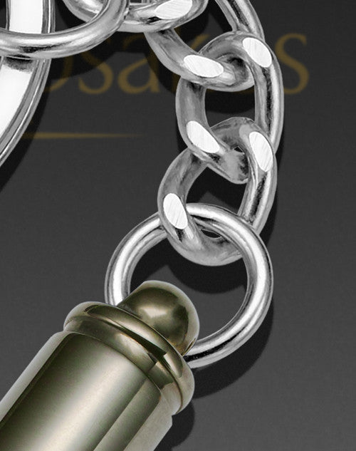 Bravado Black Plated Cremation Urn Keychain