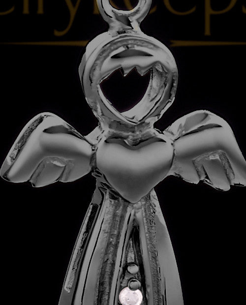Black Heavenly Attendant Cremation Urn Pendant
