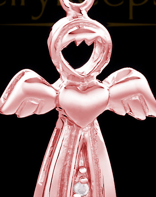 Rose Gold Heavenly Attendant Cremation Urn Pendant