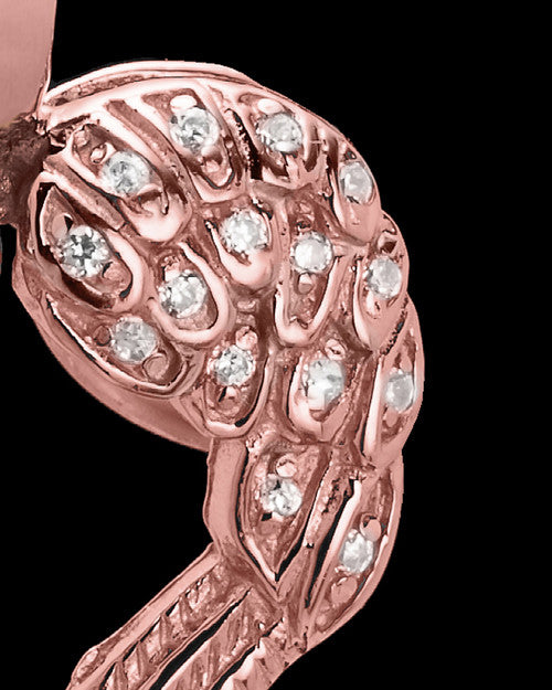14K Rose Gold Winged Memories Heart Keepsake Jewelry