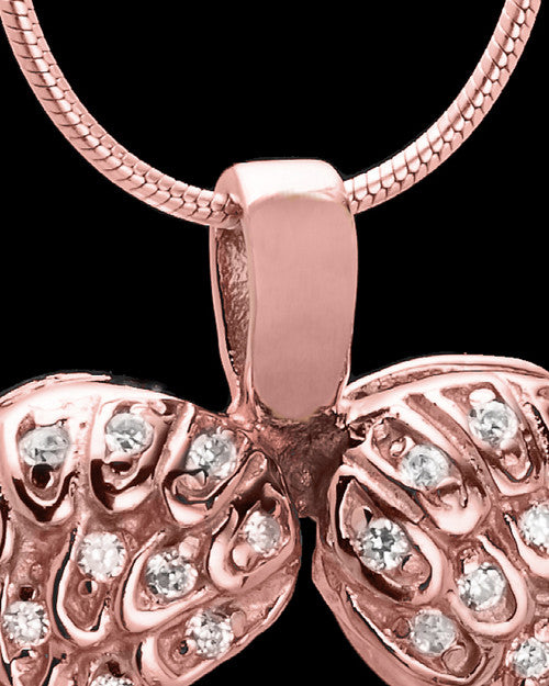 14K Rose Gold Winged Memories Heart Keepsake Jewelry