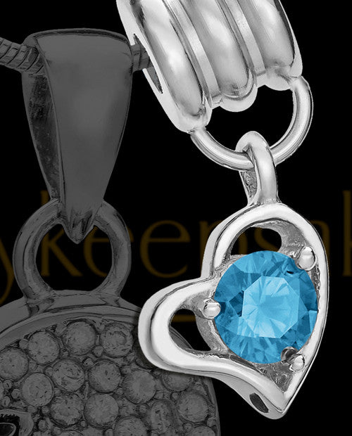 Add a December Birthstone Heart Silver