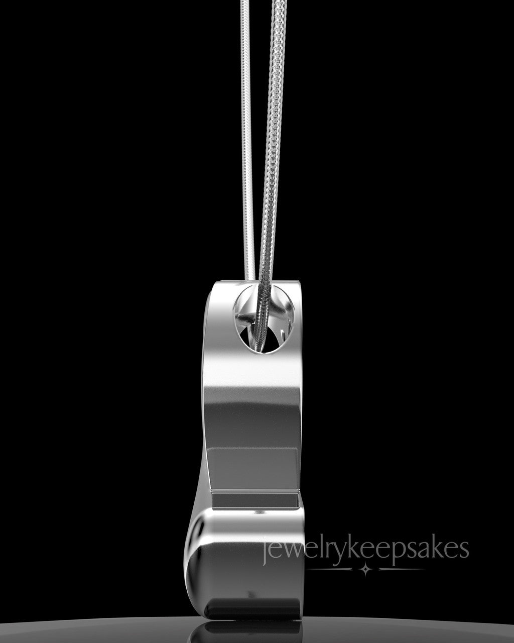 Solid 14K White Gold Ribboned Heart Permanently Sealed Waterproof Cremation Pendant